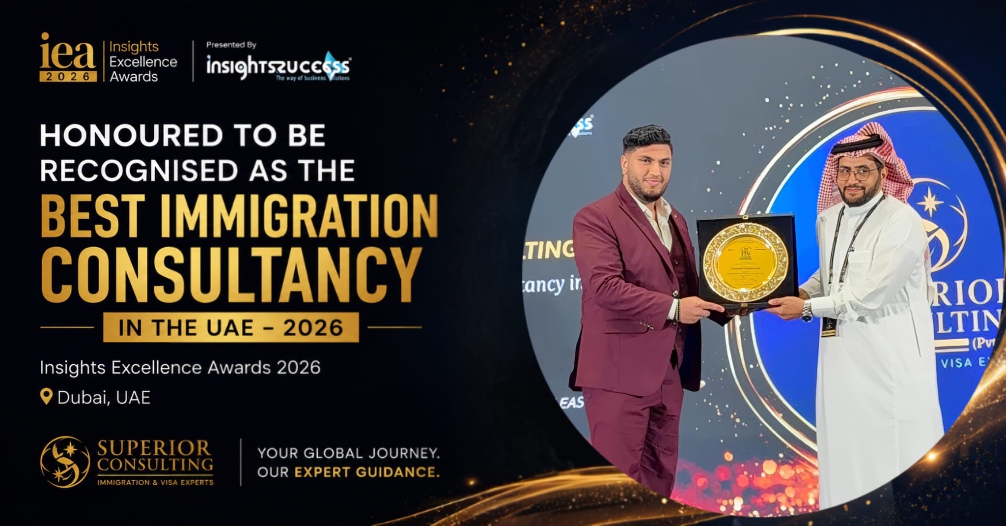 Superior Consulting awarded Best Immigration Consultancy in the UAE - 2026. Best Immigration Consultancy UAE 2026